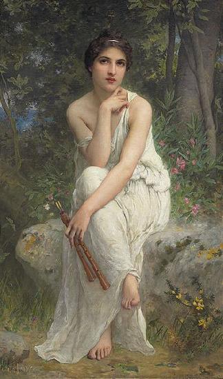 Charles-Amable Lenoir The Flute Player China oil painting art